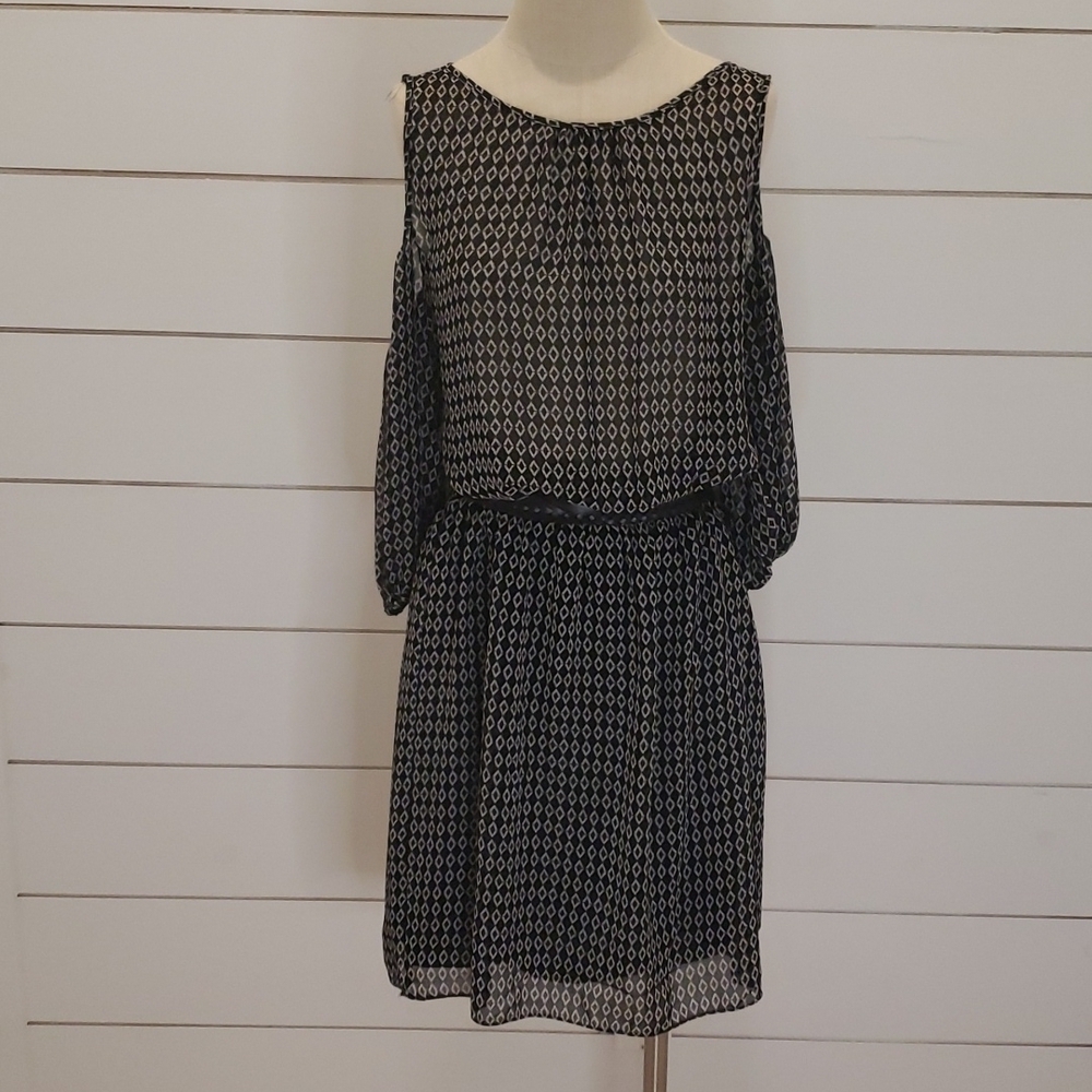 MAX EDITION  large dress black and white with peek a boo shoulders